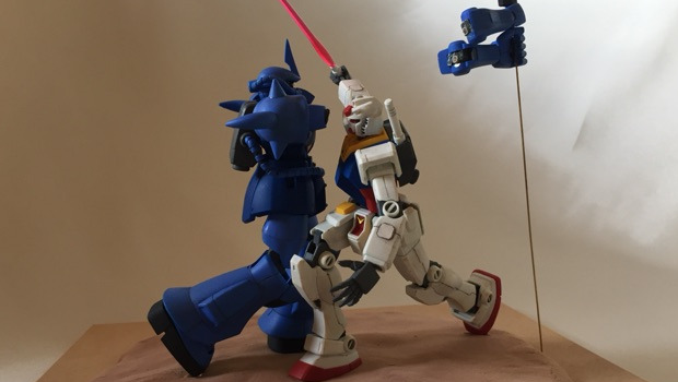 GBWC参加作品：ガンダムVSグフ | 漫画や色紙・ガンプラ・ブログ：後
